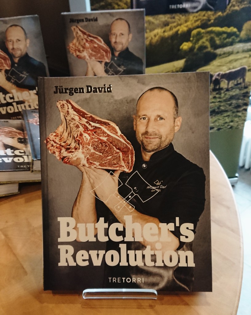 Buchcover von „Butcher’s Revolution“ mit Jürgen David darauf.